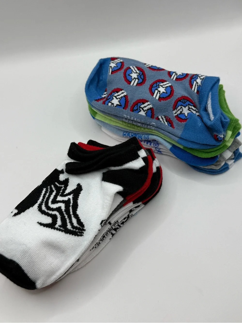 Marvel Boys No-Show Socks - Spider-Man & Captain America Designs -2PK (10 pairs)